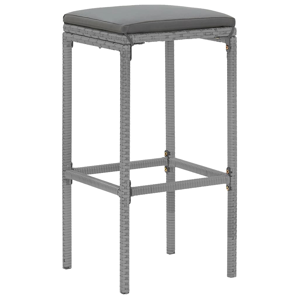 9-Tlg. Gartenbar-Set Mit Kissen Poly Rattan