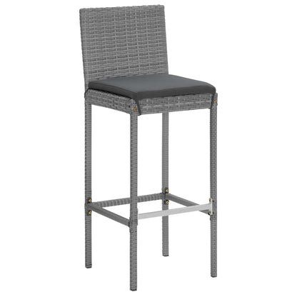 5-Tlg. Gartenbar-Set Mit Kissen Poly Rattan