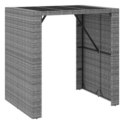 5-Tlg. Gartenbar-Set Mit Kissen Poly Rattan