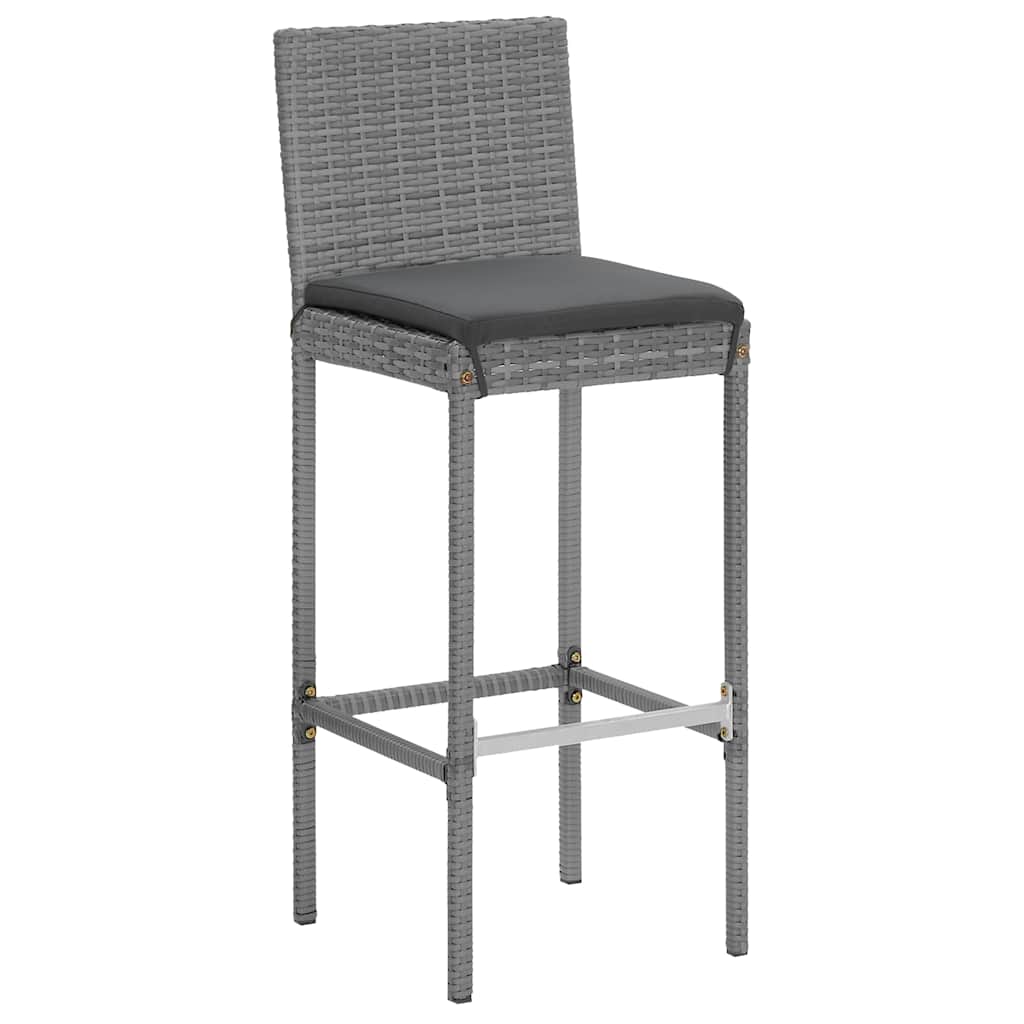 7-Tlg. Gartenbar-Set Mit Kissen Poly Rattan