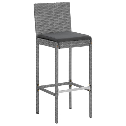 7-Tlg. Gartenbar-Set Mit Kissen Poly Rattan