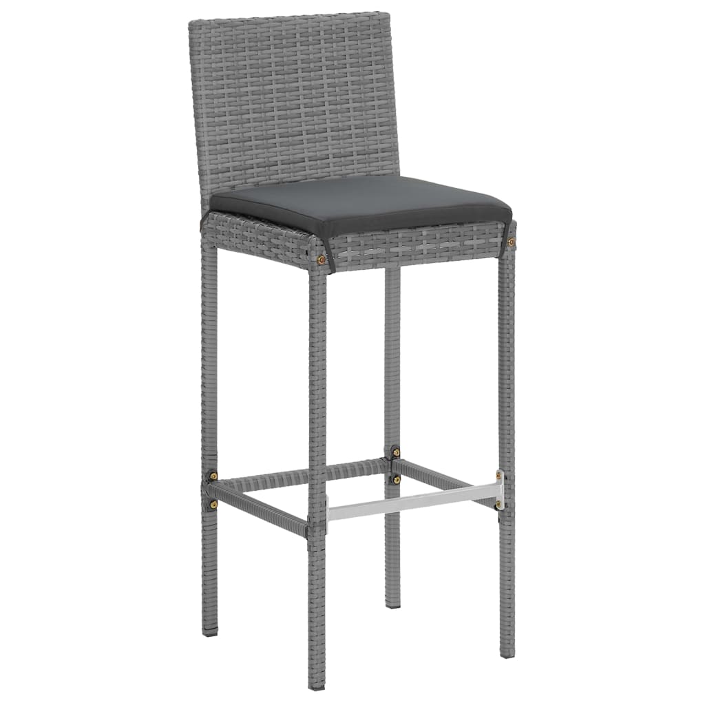 9-Tlg. Gartenbar-Set Mit Kissen Poly Rattan