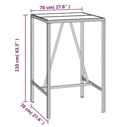 5-Tlg. Gartenbar-Set Mit Kissen Poly Rattan