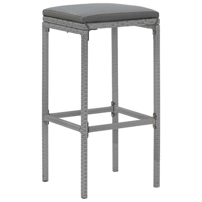 9-Tlg. Gartenbar-Set Mit Kissen Poly Rattan