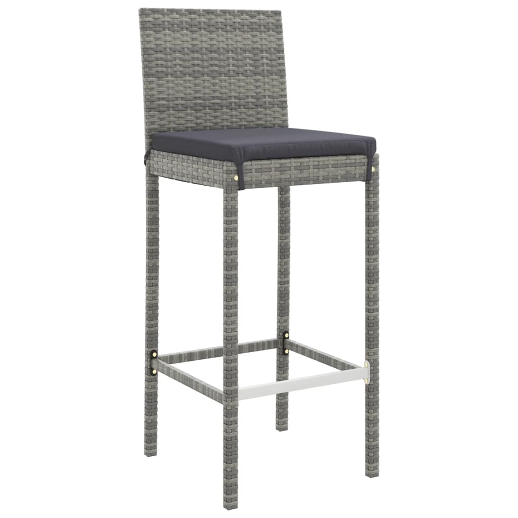 7-Tlg. Gartenbar-Set Mit Kissen Poly Rattan