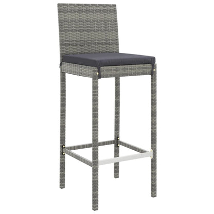 7-Tlg. Gartenbar-Set Mit Kissen Poly Rattan