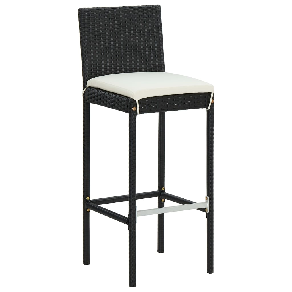 11-Tlg. Gartenbar-Set Mit Kissen Poly Rattan