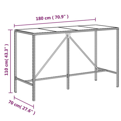 11-Tlg. Gartenbar-Set Mit Kissen Poly Rattan