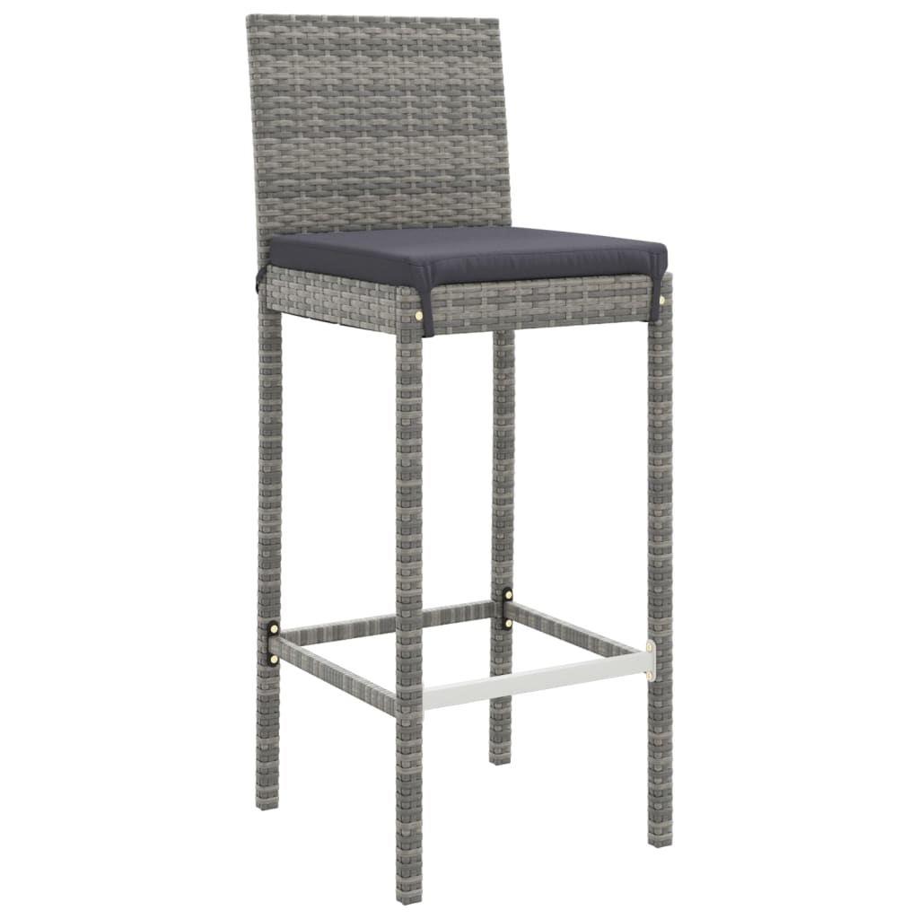 11-Tlg. Gartenbar-Set Mit Kissen Poly Rattan