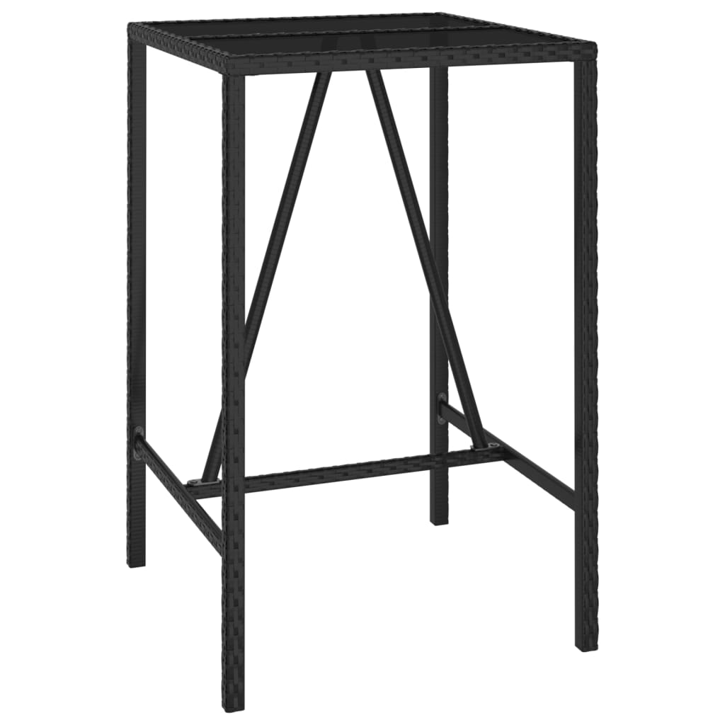 3-Tlg. Gartenbar-Set Poly Rattan
