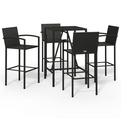 5-Tlg. Gartenbar-Set Poly Rattan