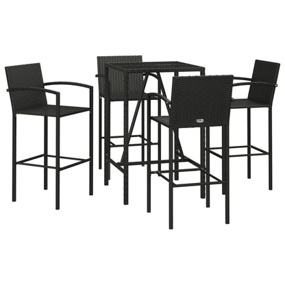 5-Tlg. Gartenbar-Set Poly Rattan