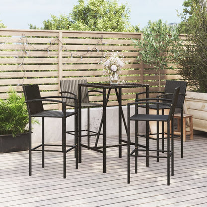 5-Tlg. Gartenbar-Set Poly Rattan