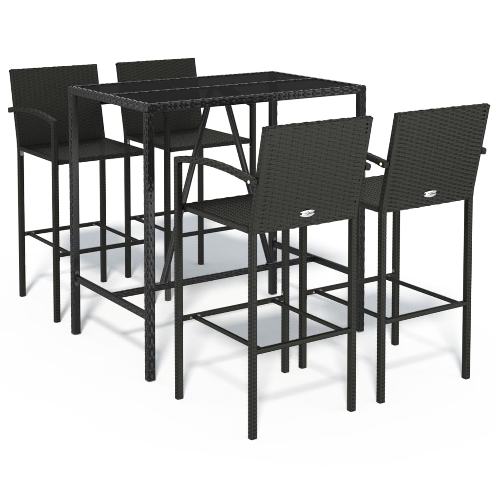 5-Tlg. Gartenbar-Set Poly Rattan