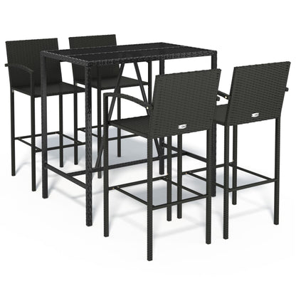 5-Tlg. Gartenbar-Set Poly Rattan