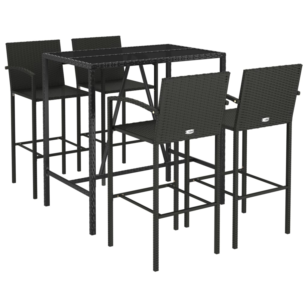 5-Tlg. Gartenbar-Set Poly Rattan