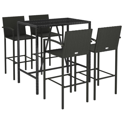 5-Tlg. Gartenbar-Set Poly Rattan