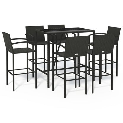 7-Tlg. Gartenbar-Set Poly Rattan