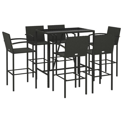 7-Tlg. Gartenbar-Set Poly Rattan