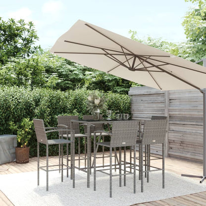 7-Tlg. Gartenbar-Set Poly Rattan