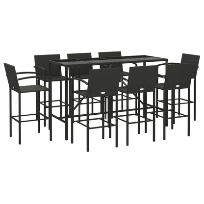 9-Tlg. Gartenbar-Set Poly Rattan