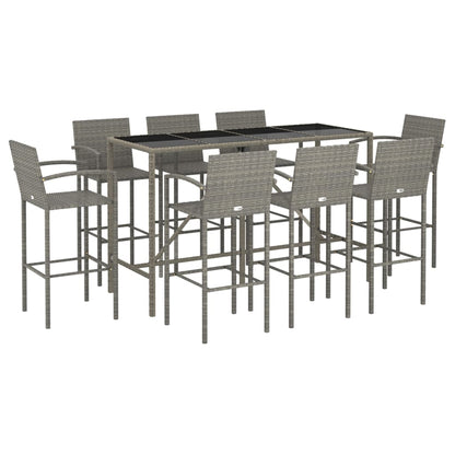 9-Tlg. Gartenbar-Set Poly Rattan