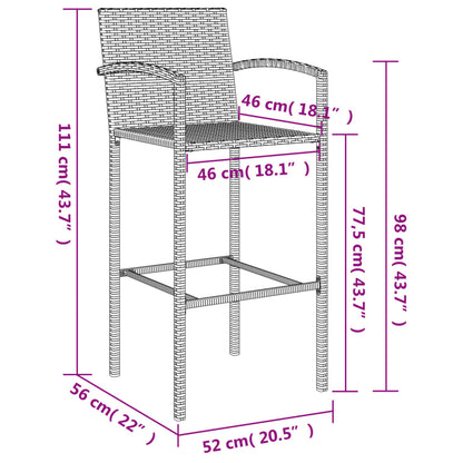 9-Tlg. Gartenbar-Set Poly Rattan