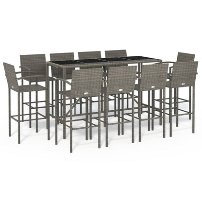 11-Tlg. Gartenbar-Set Poly Rattan