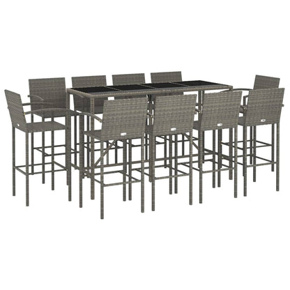 11-Tlg. Gartenbar-Set Poly Rattan