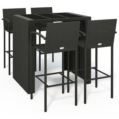 5-Tlg. Gartenbar-Set Poly Rattan