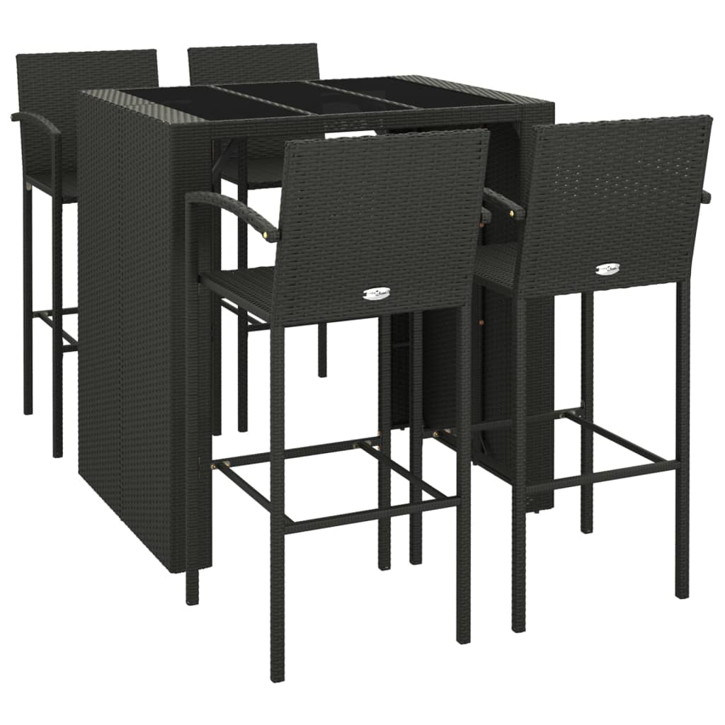 5-Tlg. Gartenbar-Set Poly Rattan