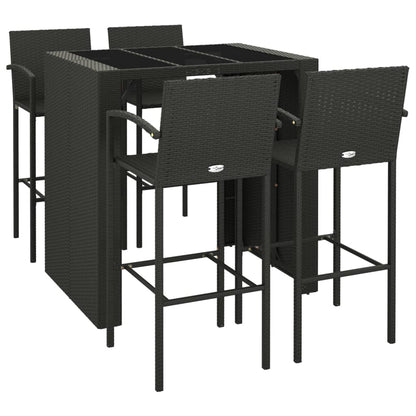 5-Tlg. Gartenbar-Set Poly Rattan