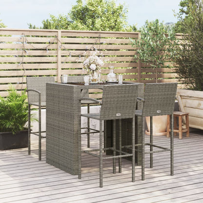 5-Tlg. Gartenbar-Set Poly Rattan