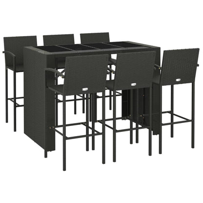 7-Tlg. Gartenbar-Set Poly Rattan