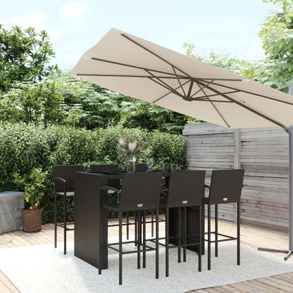 7-Tlg. Gartenbar-Set Poly Rattan