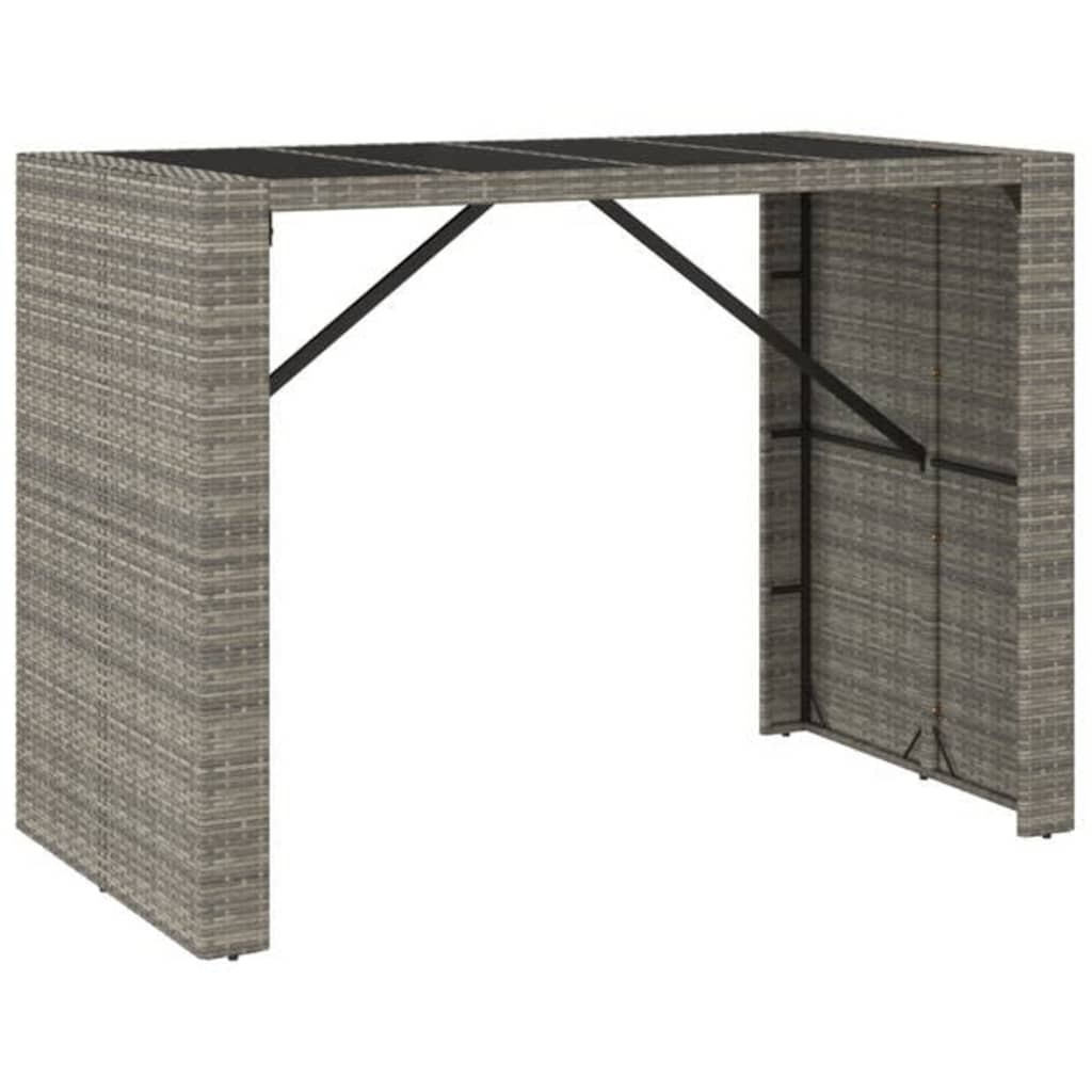 7-Tlg. Gartenbar-Set Poly Rattan