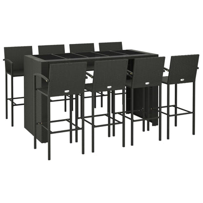 9-Tlg. Gartenbar-Set Poly Rattan
