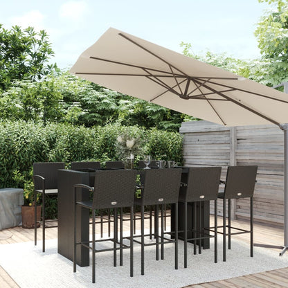 9-Tlg. Gartenbar-Set Poly Rattan