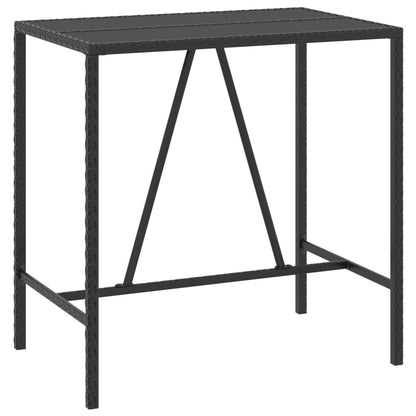 5-Tlg. Gartenbar-Set Poly Rattan & Massivholz Akazie