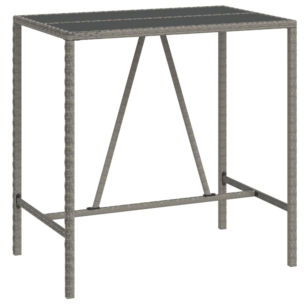 5-Tlg. Gartenbar-Set Poly Rattan & Massivholz Akazie