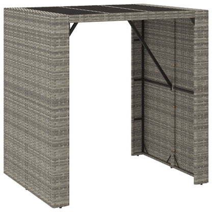 5-Tlg. Gartenbar-Set Poly Rattan & Massivholz Akazie