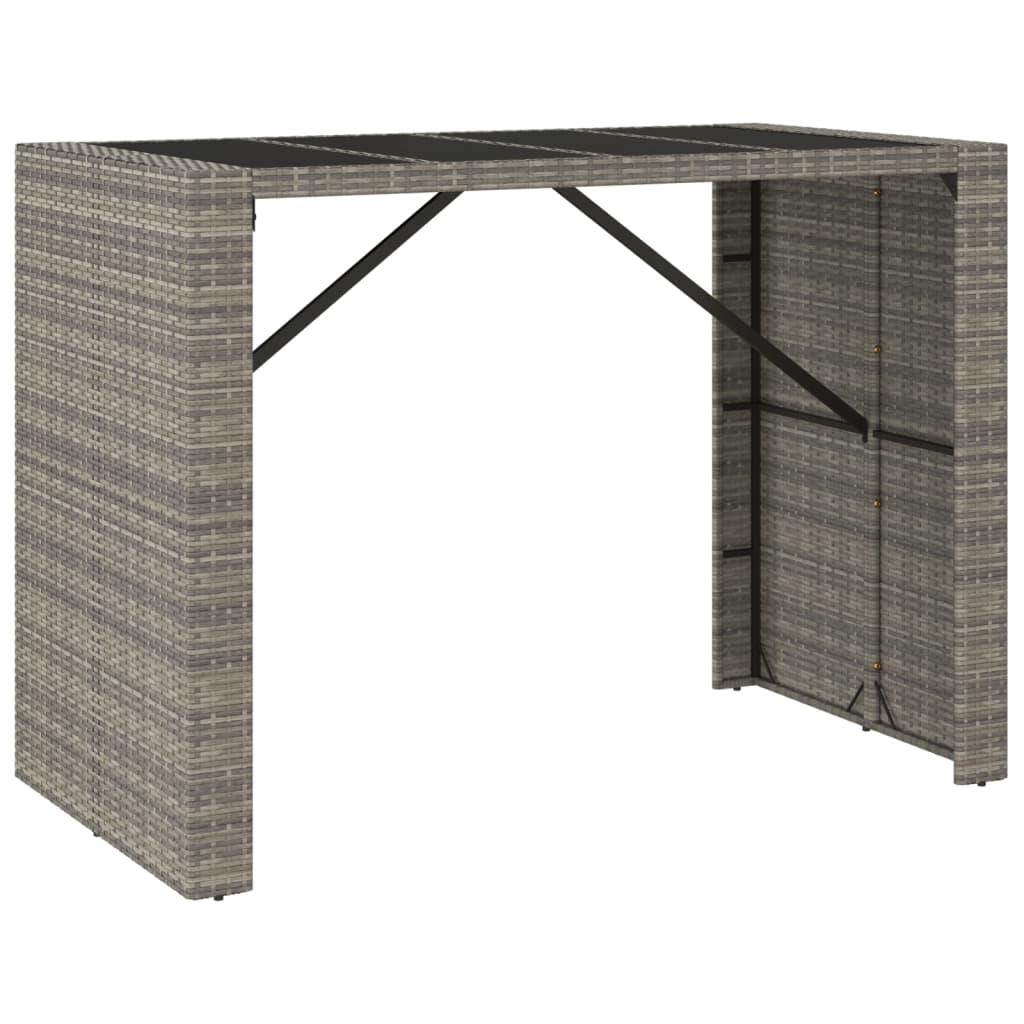 7-Tlg. Gartenbar-Set Poly Rattan & Massivholz Akazie