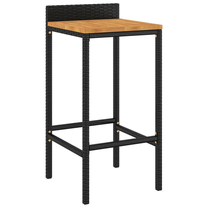 9-Tlg. Gartenbar-Set Poly Rattan & Massivholz Akazie