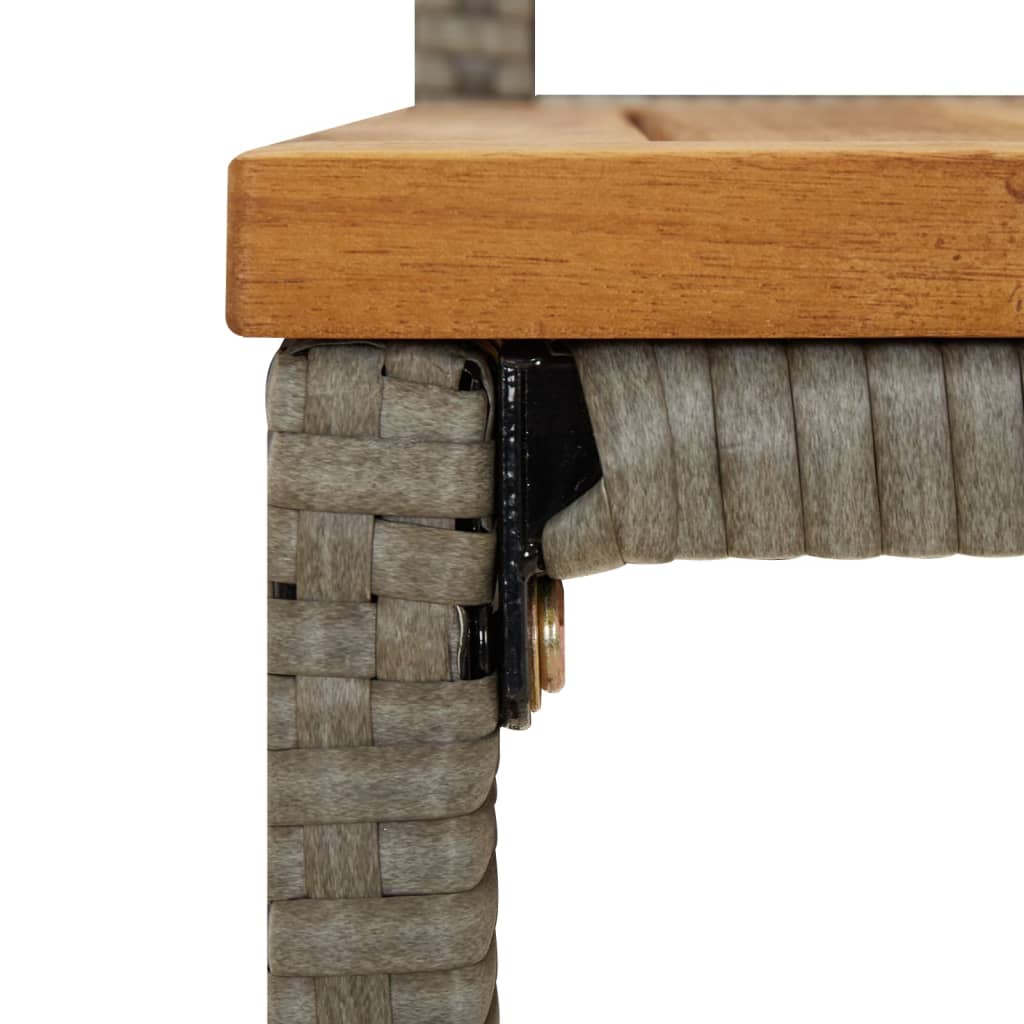 7-Tlg. Gartenbar-Set Poly Rattan & Massivholz Akazie