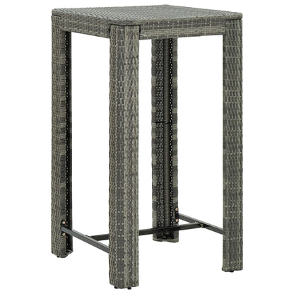 3-Tlg. Gartenbar-Set Poly Rattan & Massivholz Akazie
