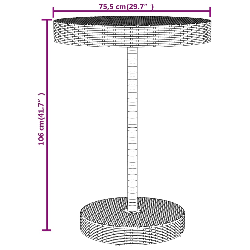 5-Tlg. Gartenbar-Set Poly Rattan & Massivholz Akazie