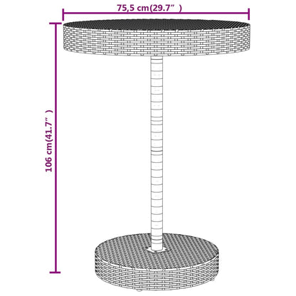 5-Tlg. Gartenbar-Set Poly Rattan & Massivholz Akazie