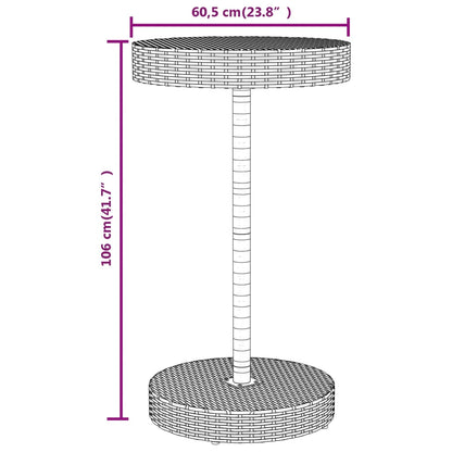 3-Tlg. Gartenbar-Set Poly Rattan & Massivholz Akazie