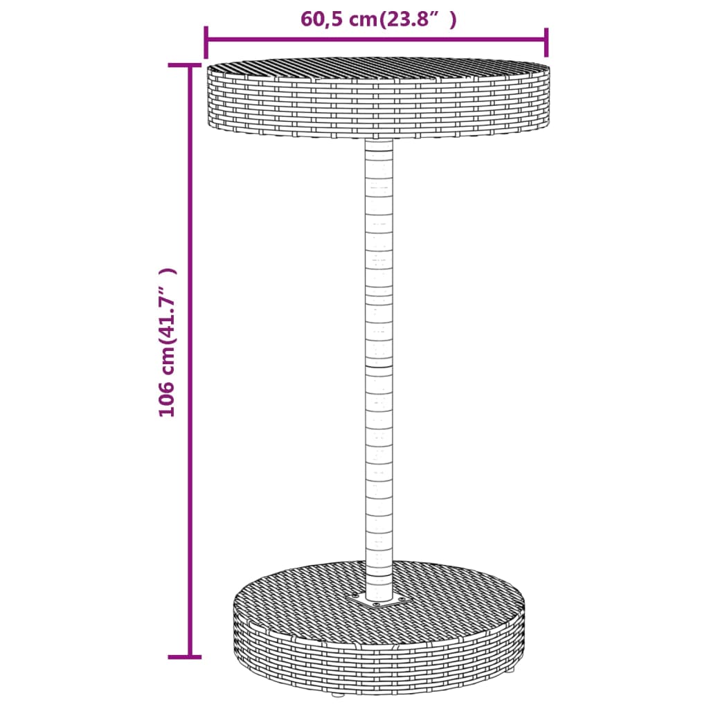 3-Tlg. Gartenbar-Set Poly Rattan & Massivholz Akazie