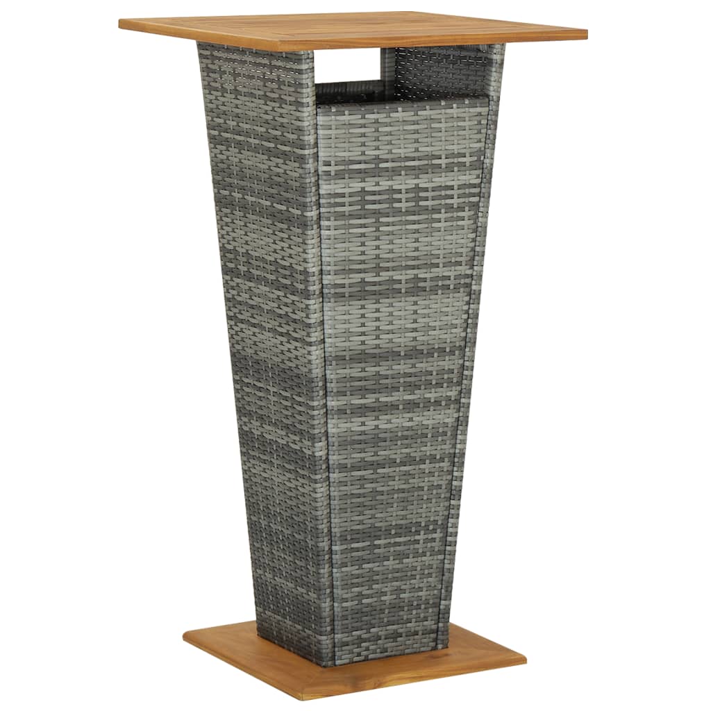3-Tlg. Gartenbar-Set Poly Rattan & Massivholz Akazie